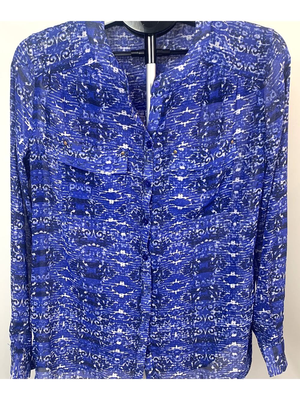 Erika Women's Blouse Small Button-down Blue